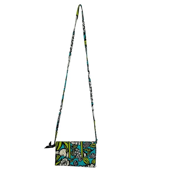 Vera Bradley Trifold Wallet Crossbody Purse Hipster Rumba Clutch Blue Retired - Picture 2 of 16